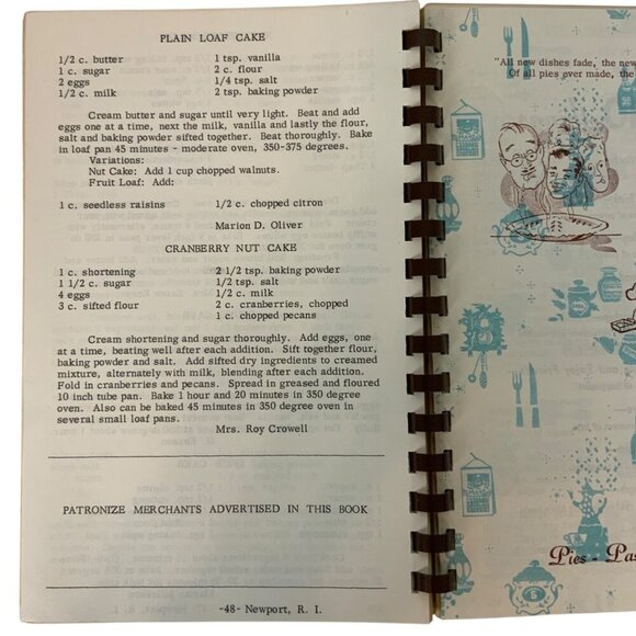 Vintage 1950s Charting Your Course Newport Cook Book Spiral Bound - Picture 8 of 10